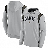 Men's New Orleans Saints Gray Sideline Stack Performance Pullover Hoodie,baseball caps,new era cap wholesale,wholesale hats